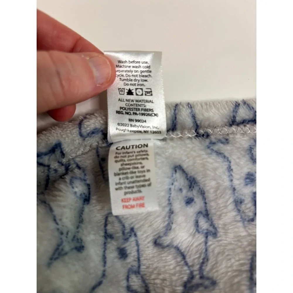 Hudson HB Baby Shark Lovey Security Blanket Grey Blue VERY FAST SHIPPING